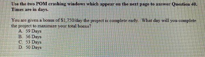 Activity Project Use with Questions 39 and 40