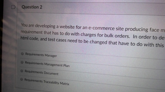 Question 2 You are developing a website for an