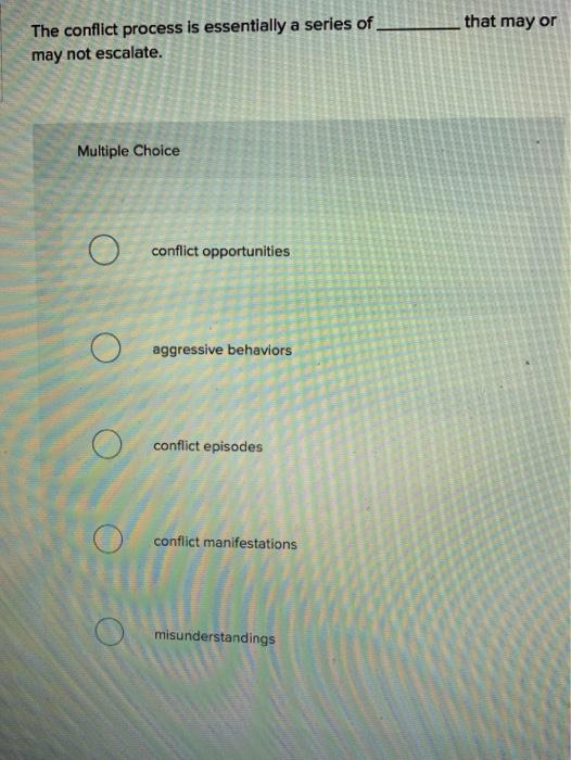 that may or The conflict process is essentially a