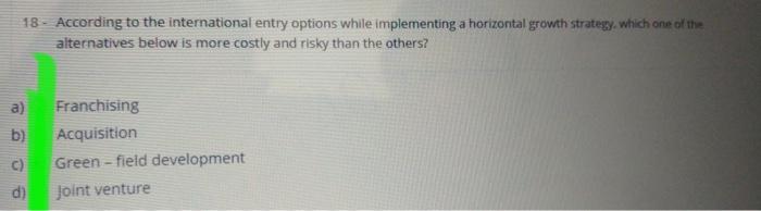 18- According to the international entry options