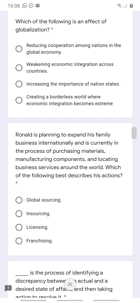 16:06 M Which of the following is an effect of