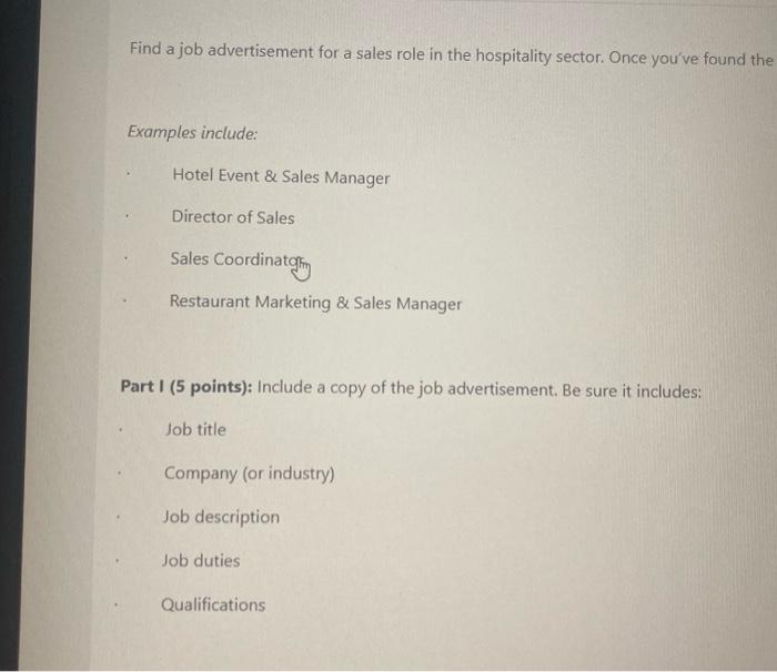 Find a job advertisement for a sales role in the