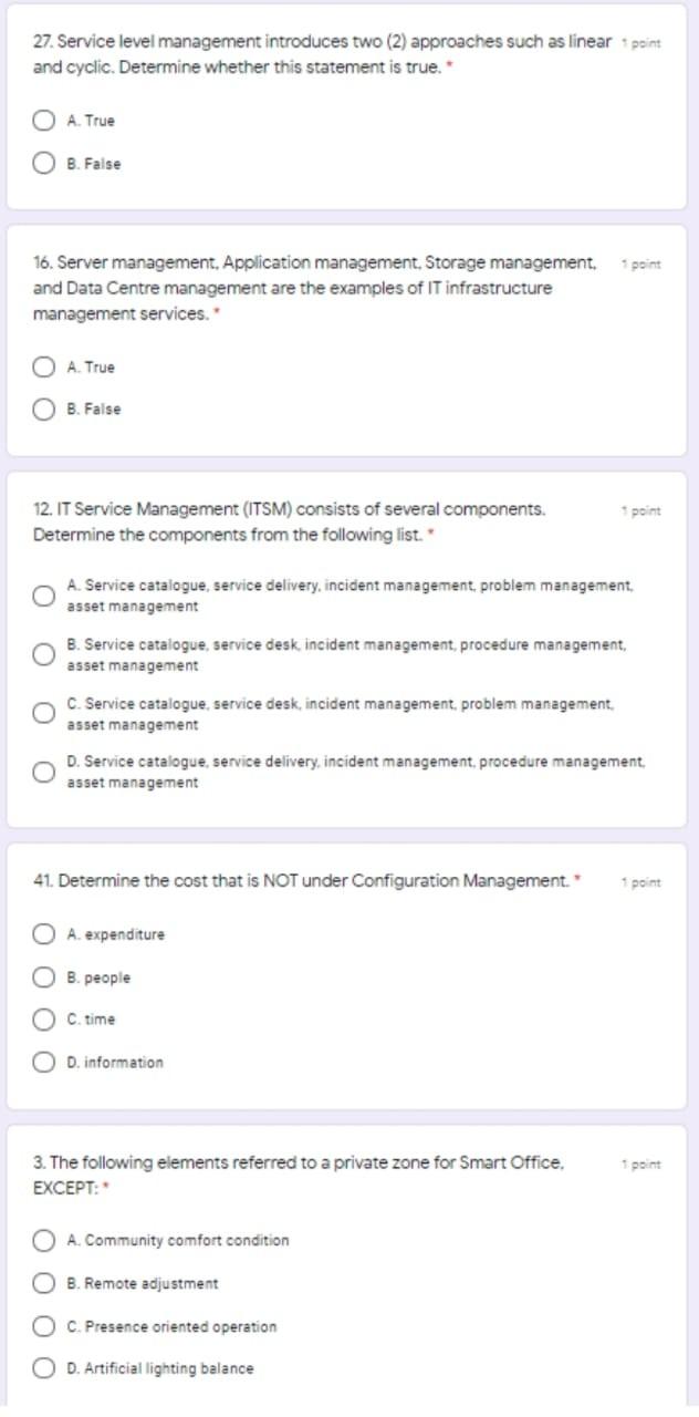 AAA 27. Service level management introduces two