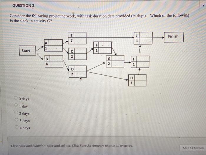 2. QUESTION ? Consider the following project