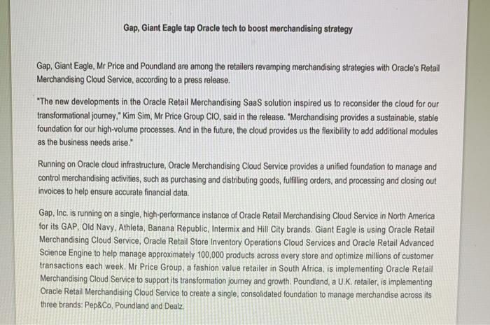 Question 2 (20 Marks) Making use of the case