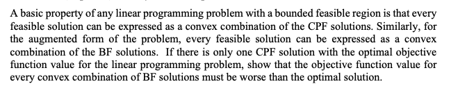 A basic property of any linear programming