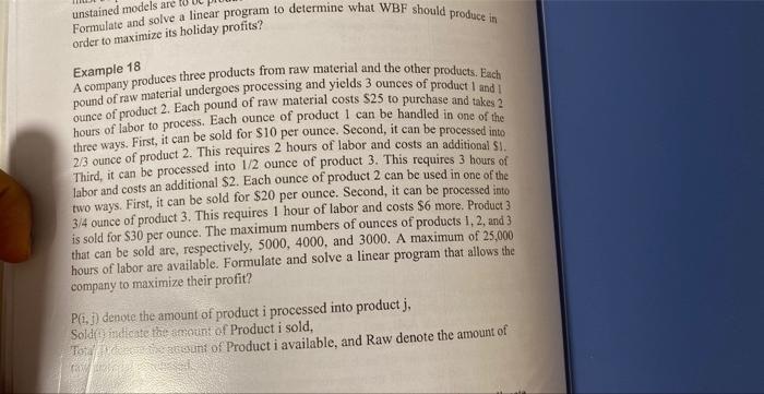 unstained models arc a linear program to