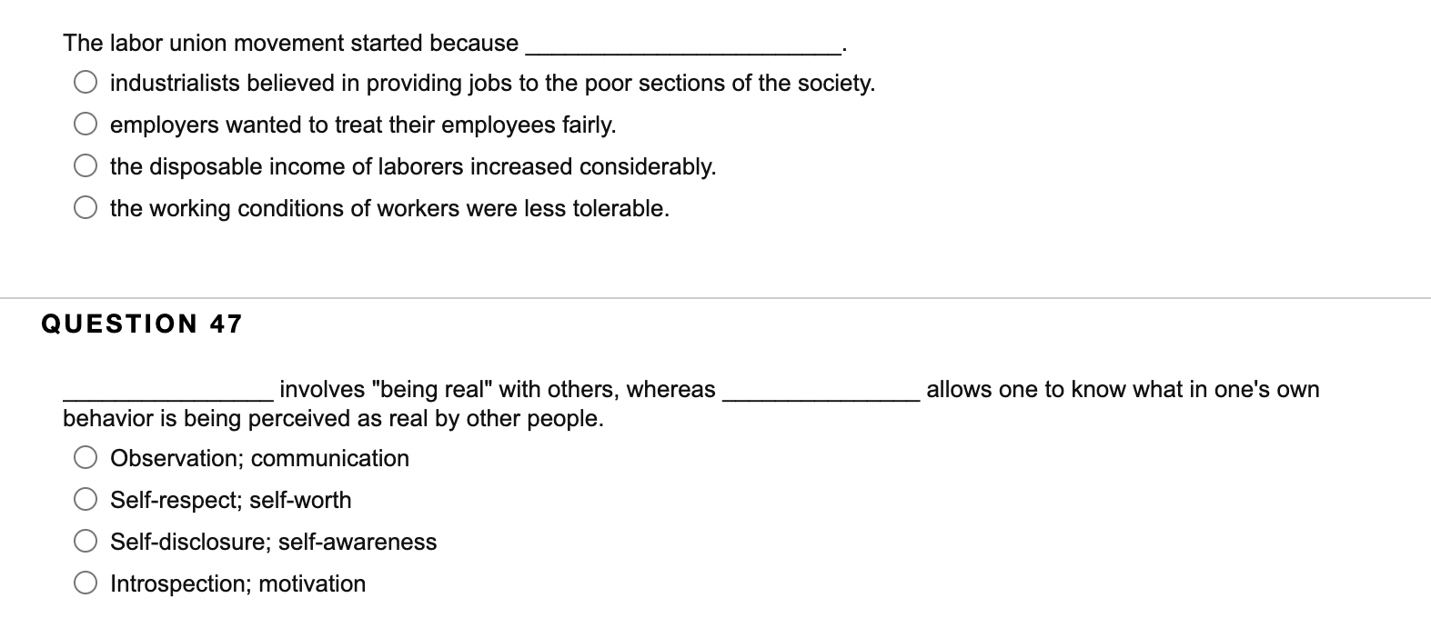 The labor union movement started because