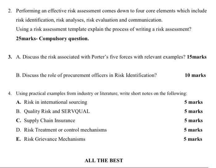 2. Performing an effective risk assessment comes