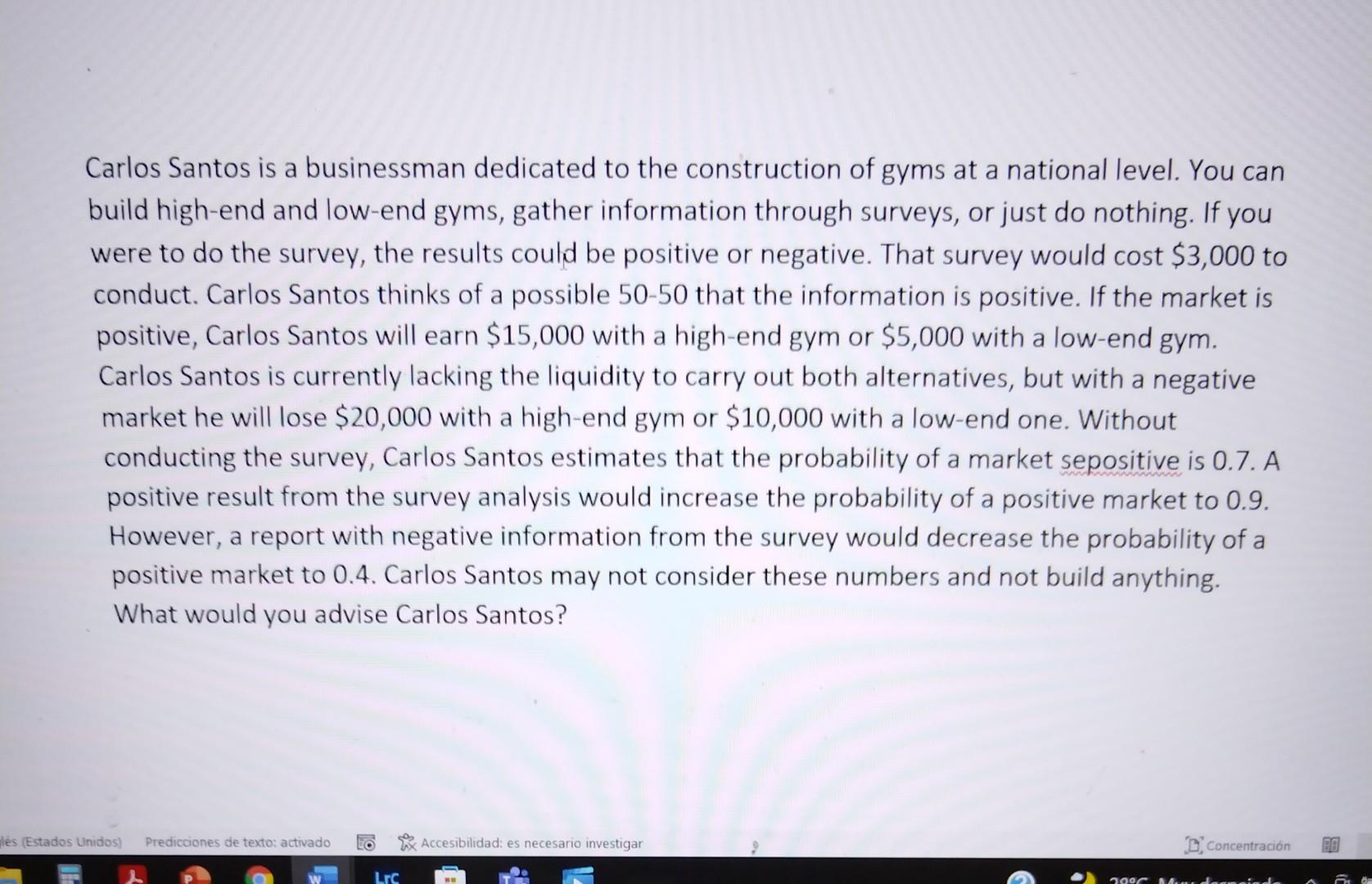 a Carlos Santos is a businessman dedicated to the