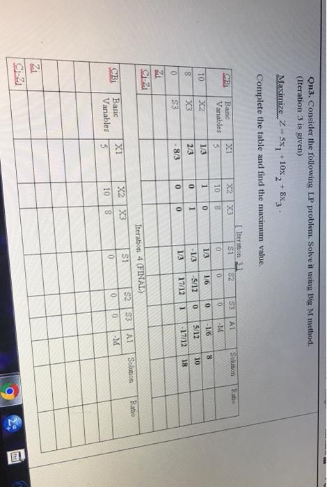 Qn3. Consider the following LP problem. Solve it
