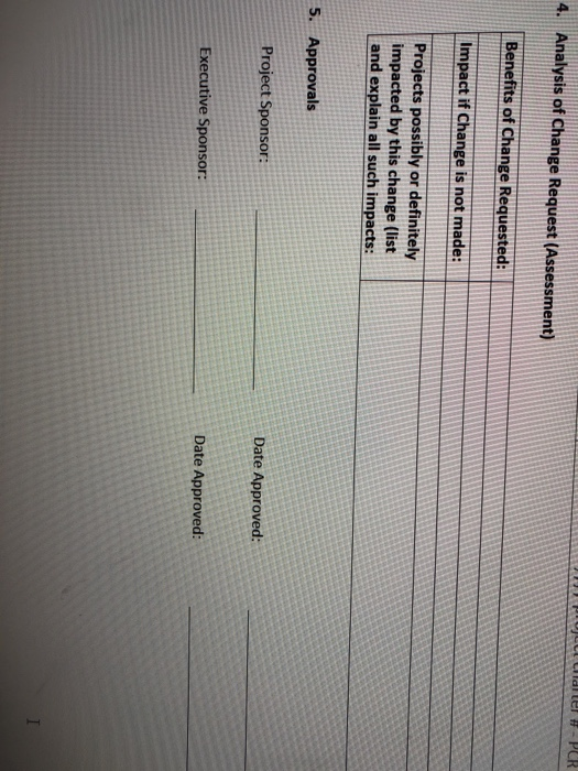 Create a project change request to document the