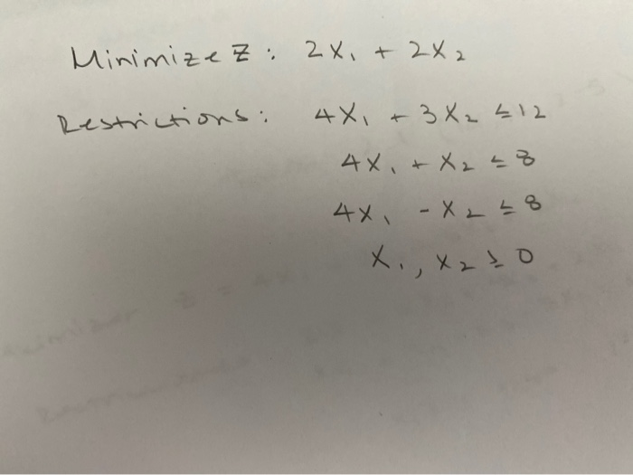 Show that the following linear programming