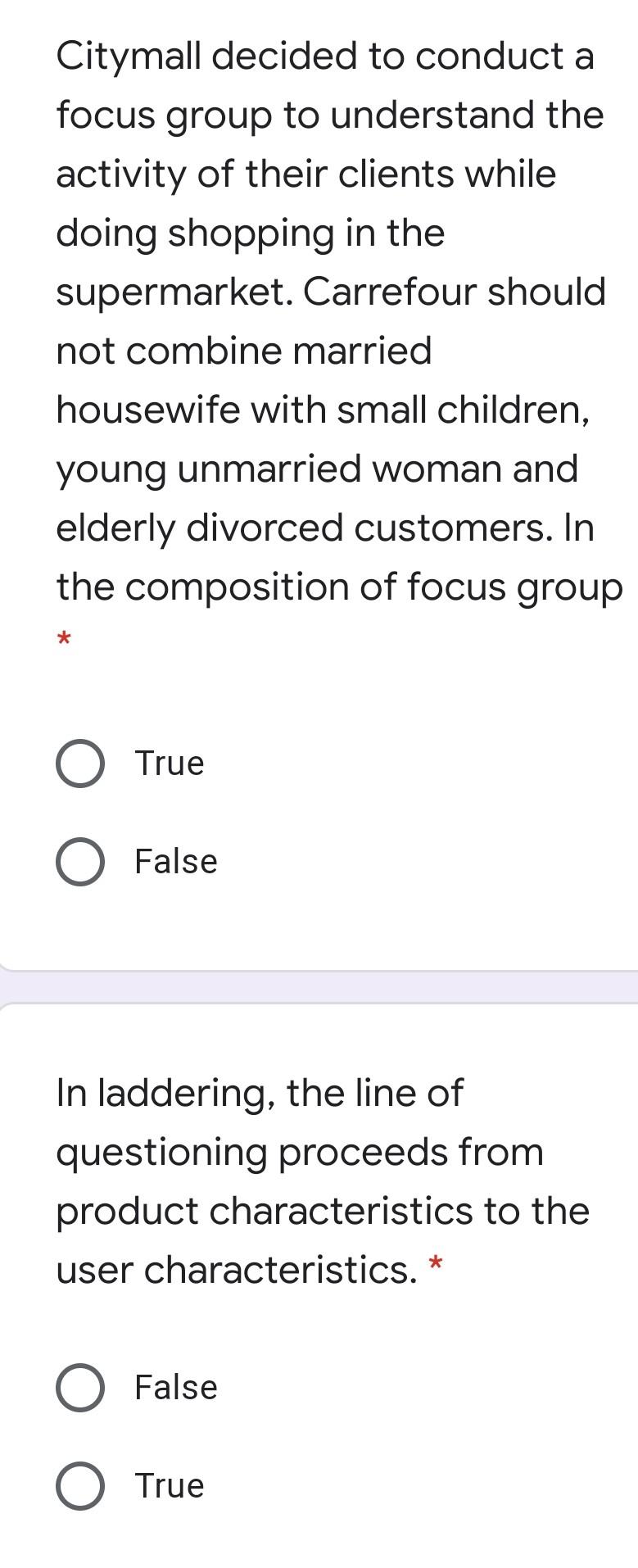 Citymall decided to conduct a focus group to