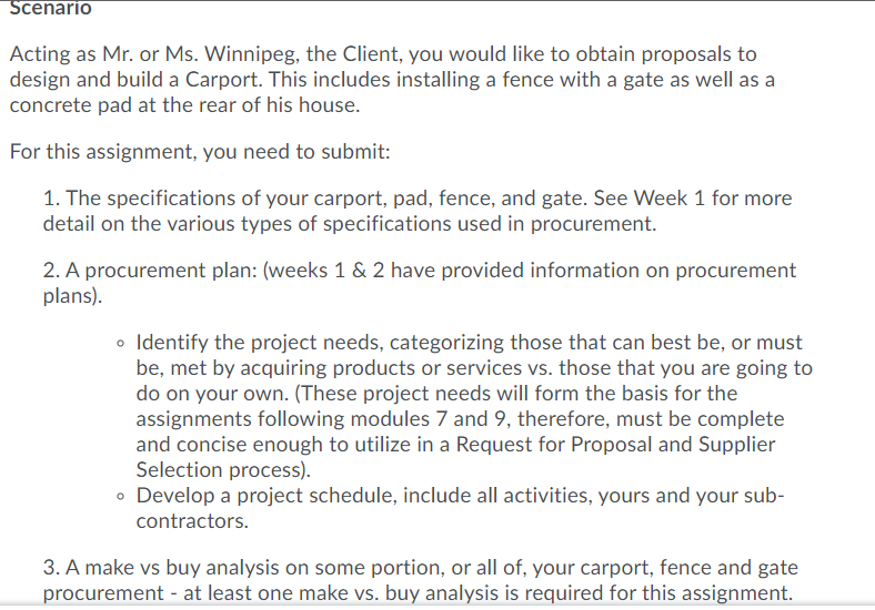 Project Procurement Management Assignment Part 1: