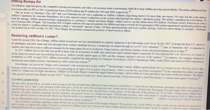 CASE 28: JETBLUE AIRLINES: GETTING OVER THE