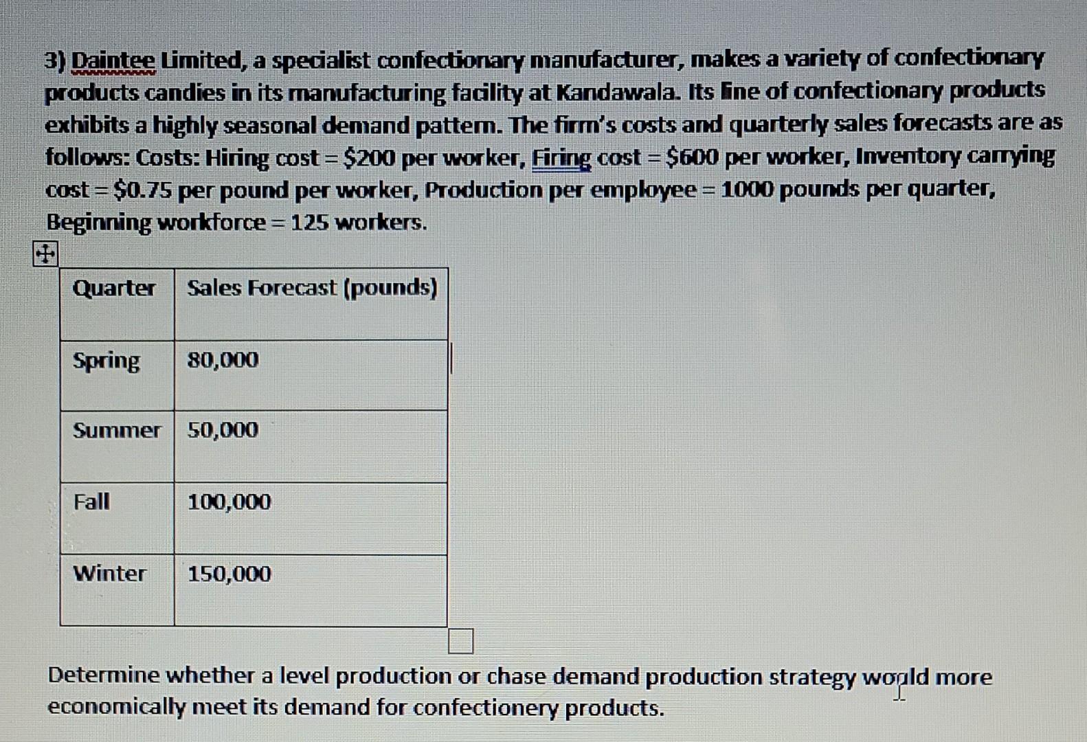 Please show work. wwwwwwwww 3) Daintee Limited, a