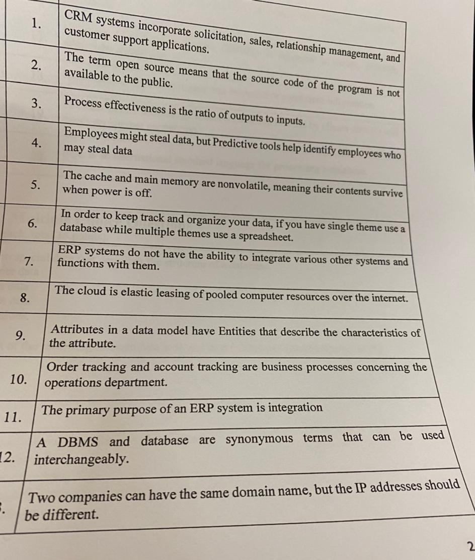 please answer this question ( True or False)