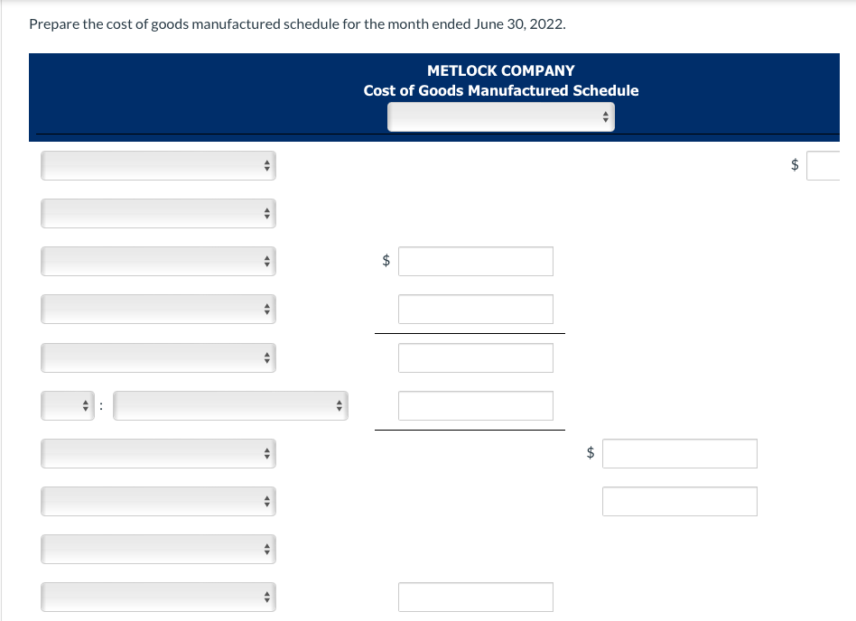An analysis of the accounts of Metlock Company