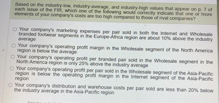 Based on the industry-low, industry-average, and