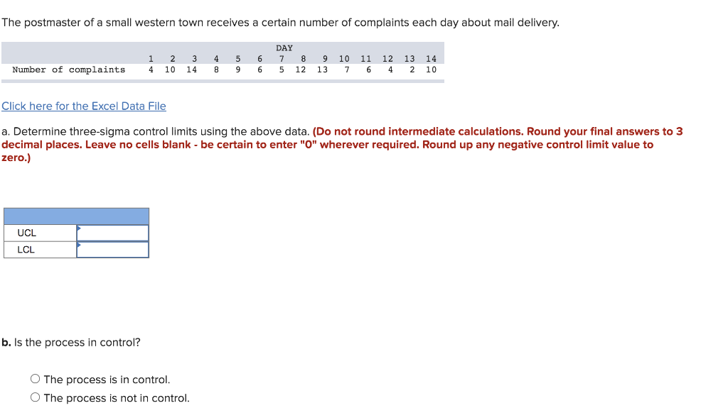 please anser asap The postmaster of a small