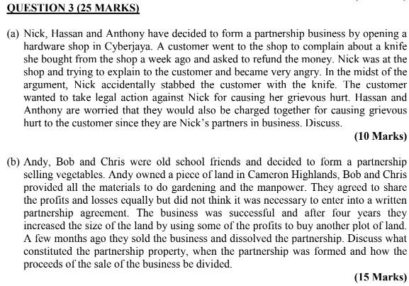 Business Law Question Instruction: Related to Law