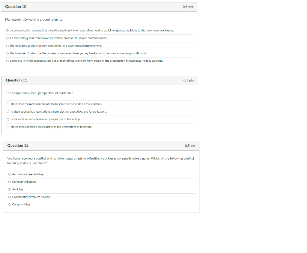 i need it in 5 mins Question 10 0.5 pts