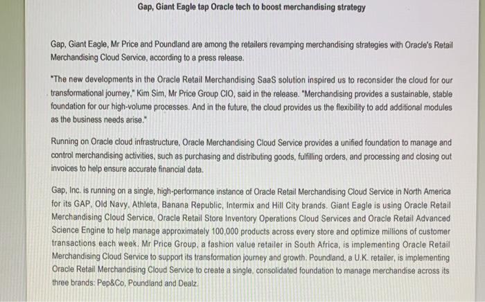 Question 1 (20 Marks) Making use of the case