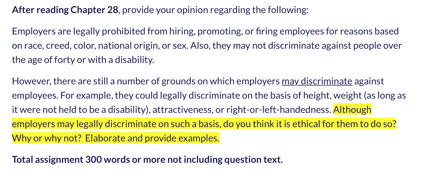 After reading Chapter 28 , provide your opinion