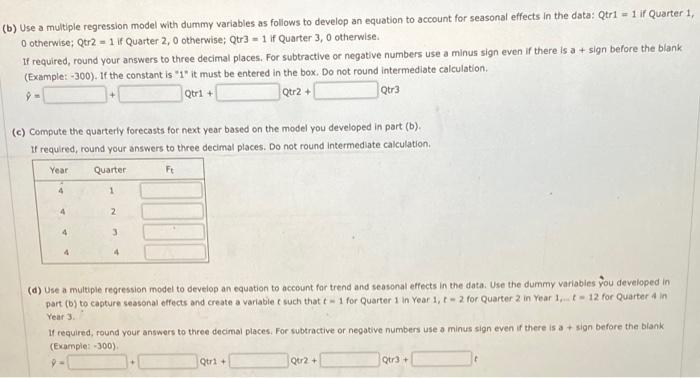 Consider the following time series data. b) Use a