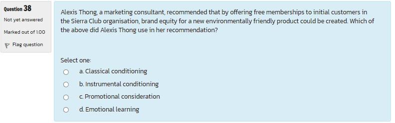 Question 38 Not yet answered Marked out of 1.00 P