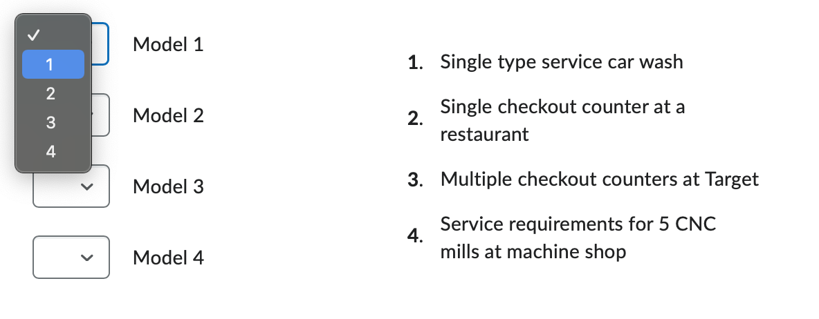 Model 1 1. Single type service car wash Model 2