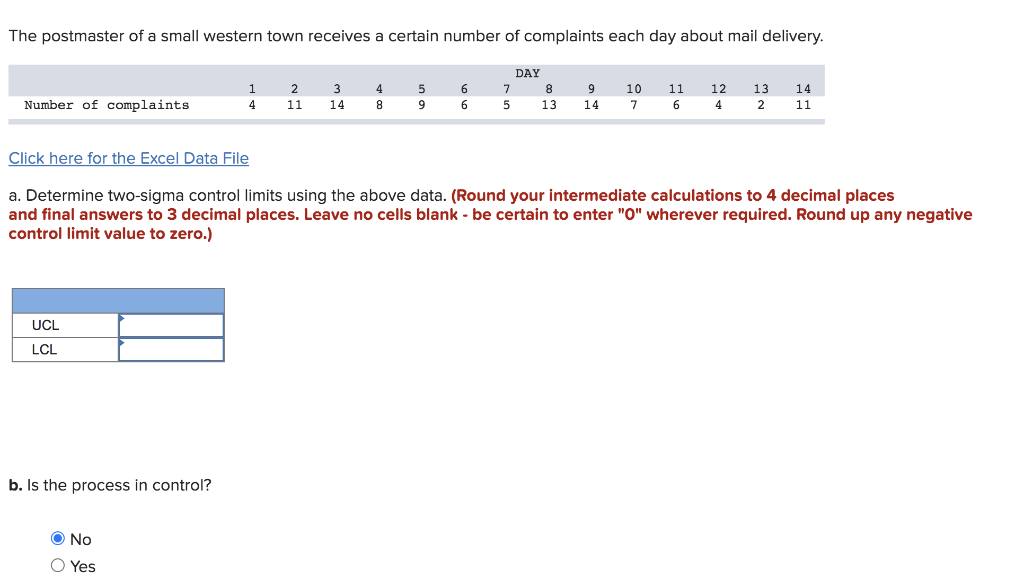 please answer asap The postmaster of a small