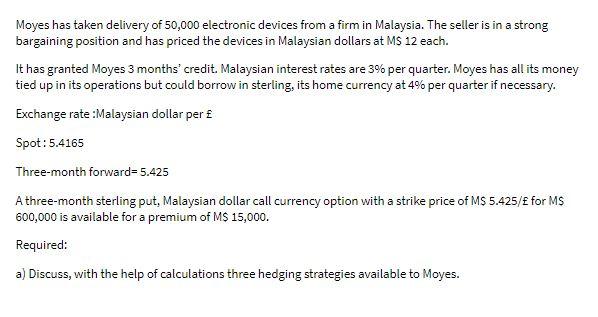 Moyes has taken delivery of 50,000 electronic