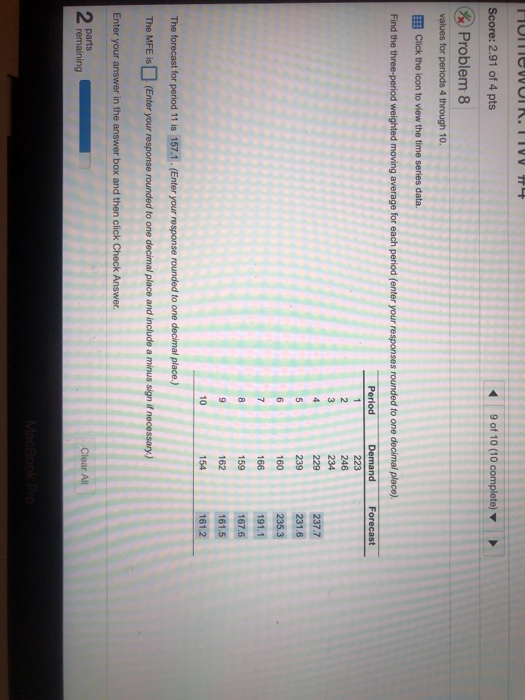 FIUMICVUI. TIVV Score: 2.91 of 4 pts 9 of 10 (10