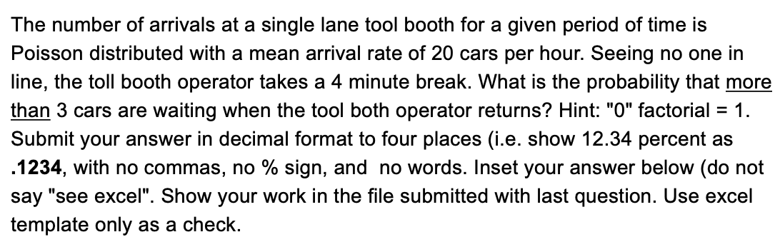 The number of arrivals at a single lane tool