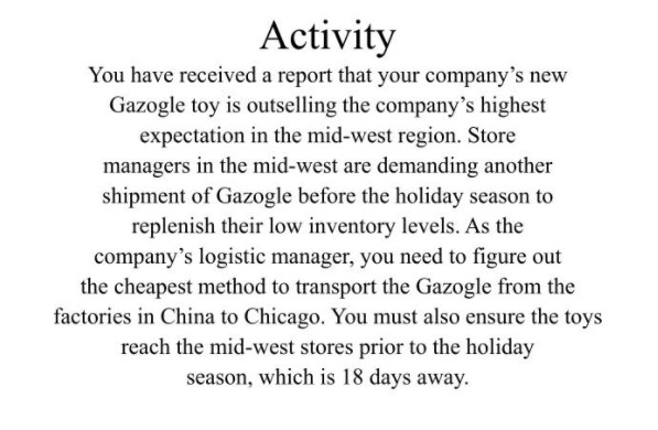 Activity You have received a report that your
