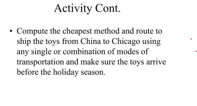 Activity You have received a report that your