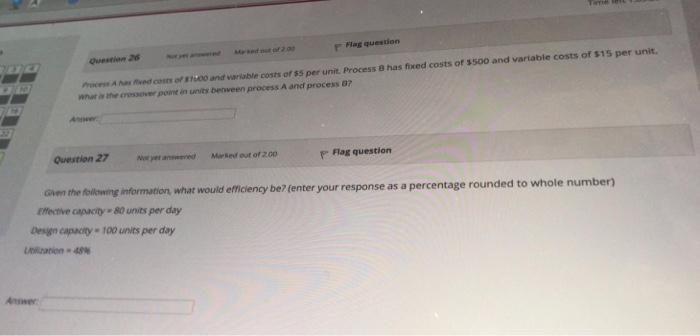 Flag question red cand variable costs of $5 per