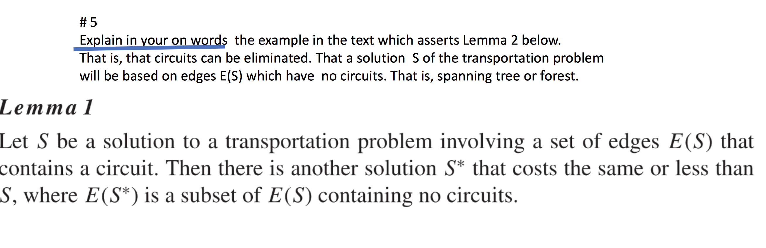 #5 Explain in your on words the example in the