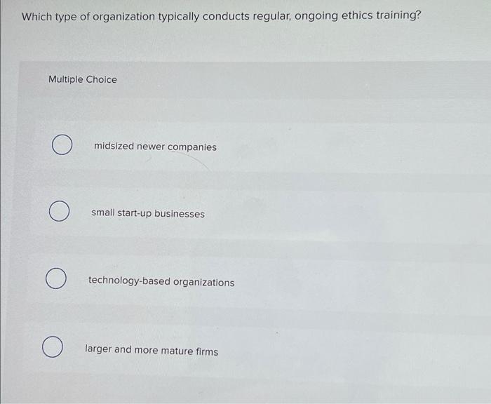 Which type of organization typically conducts