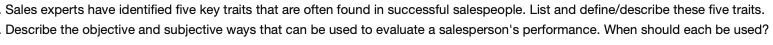 Sales experts have identified five key traits