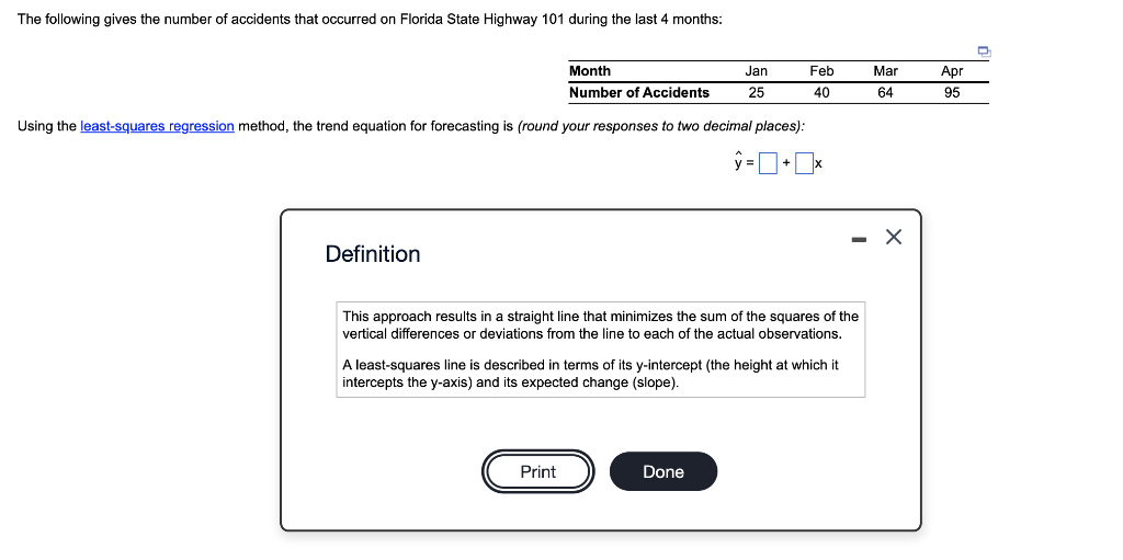 The following gives the number of accidents that