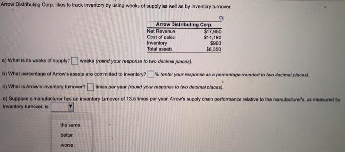 Arrow Distributing Corp. likes to track inventory