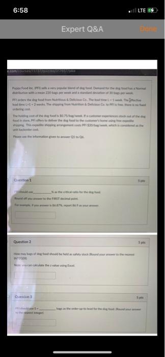 6:58 1 LTE E Expert Q&A Bond B.COM ter the dirt