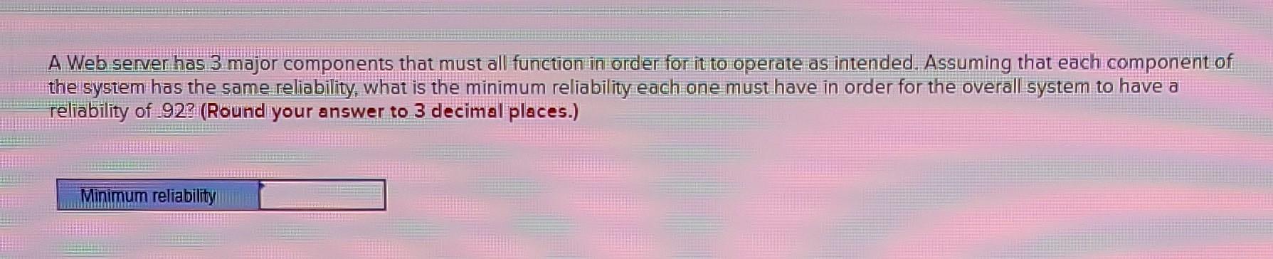 A Web server has 3 major components that must all