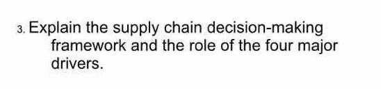 3. Explain the supply chain decision-making
