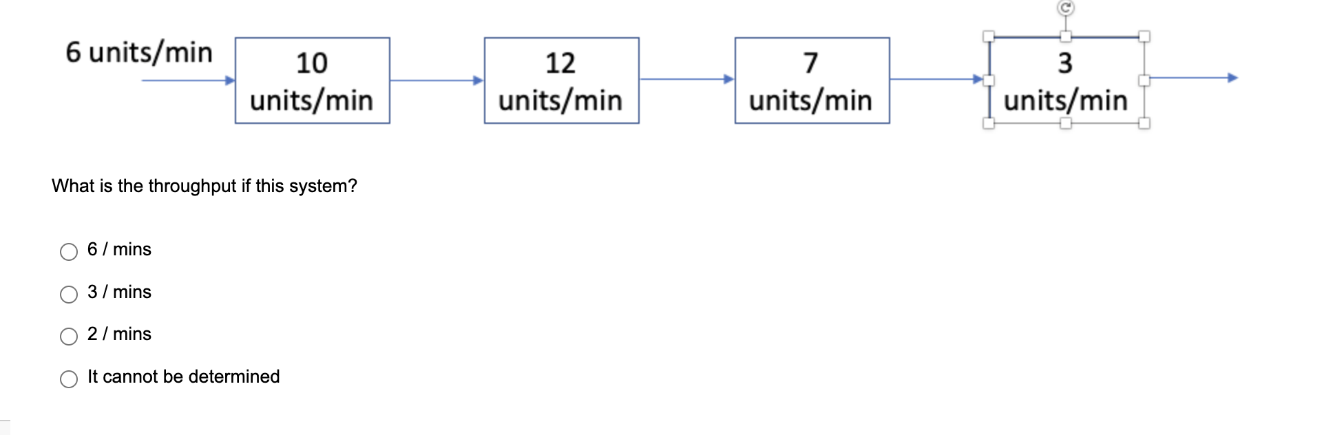 16. What is the throughput if this system? 6 /