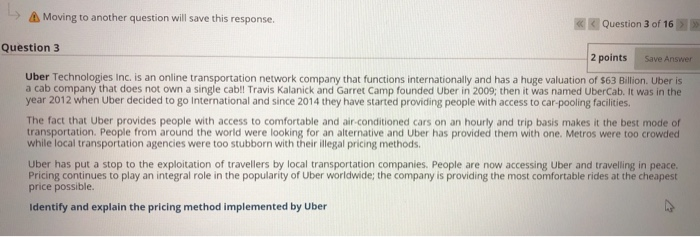 Moving to another question will save this