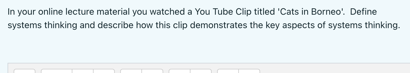 System thinking and simulations In your online